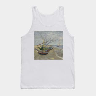 Vincent Van Gogh- Fishing boats on the Beach at Saintes-Maries Tank Top